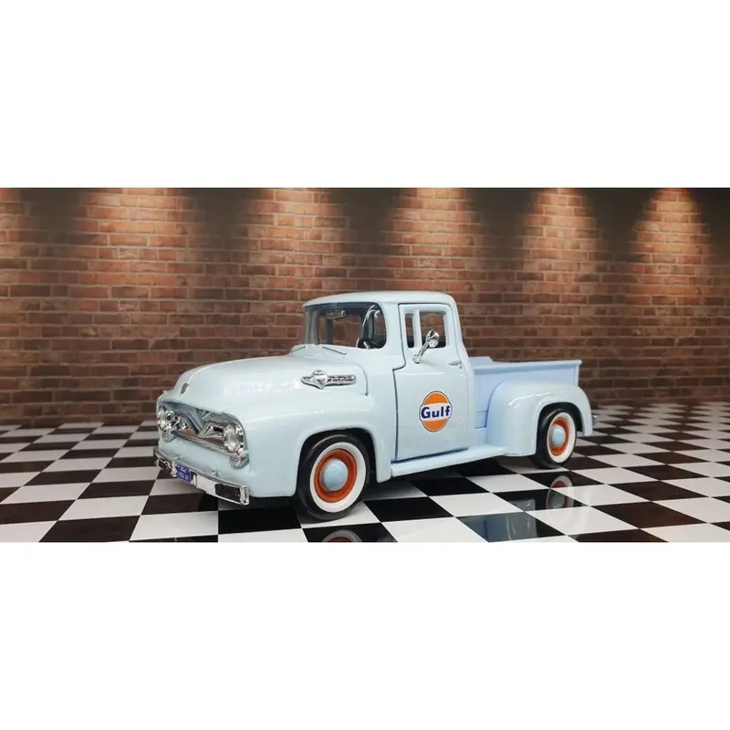 1956 Ford F-100 Pickup Gulf Diecast Model Car 1:24 Scale (Approx. 18–20Cm) Collectible 1