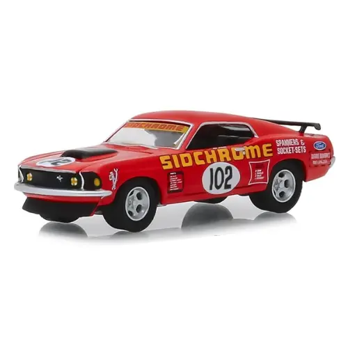 1969 Ford Mustang Boss 302 #102 Jim Richards Sidchrome Racing Diecast Model Car 1:64 Scale (Approx. 7Cm) Collectible 1