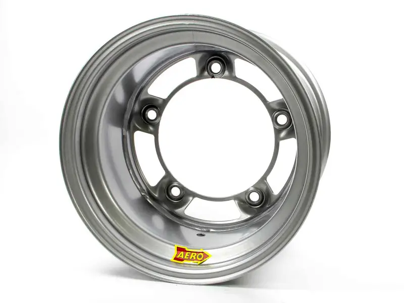 Aero Race 58-000540 15X10 Custom Off-Road Wheel – 4-Inch Width, 5-Spoke Silver Design 1