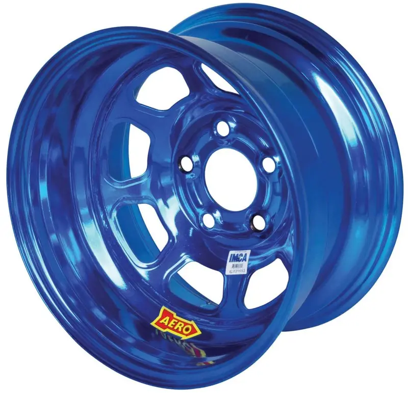 Aero Race Wheels – 15X8 Inch, 5.00 Inch Backspace, Blue Chrome Finish (Model 52-985020Blu) 1