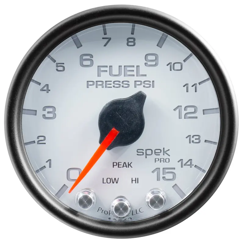 Autometer 2-1/16-Inch Fuel Pressure Gauge – 15 Psi Range, Stepper Motor With Peak Hold & Warning Features 1