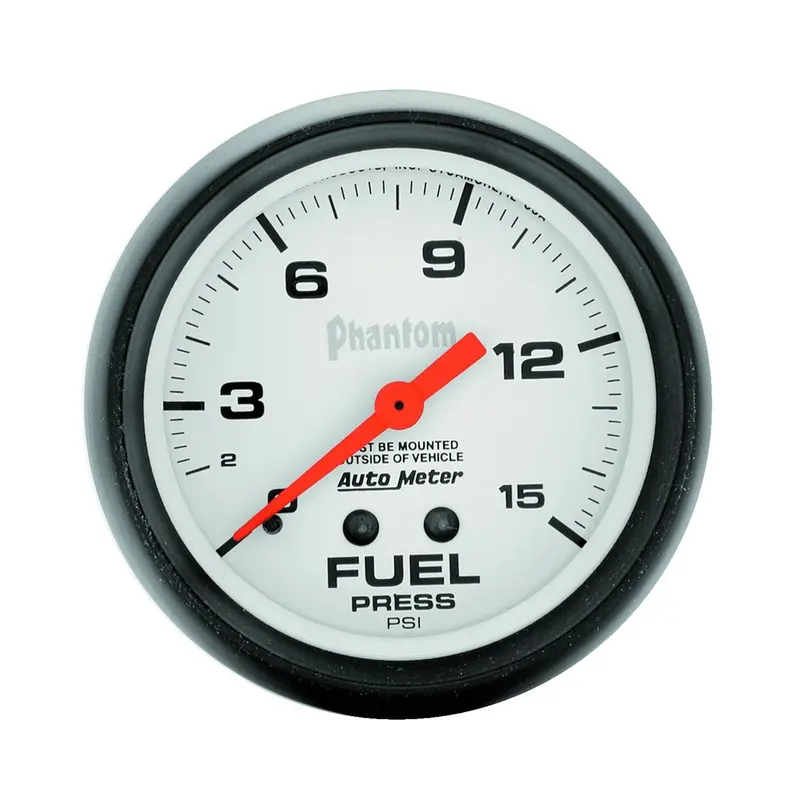 Autometer Phantom 2-5/8" Mechanical Fuel Pressure Gauge — 15 Psi Range 1