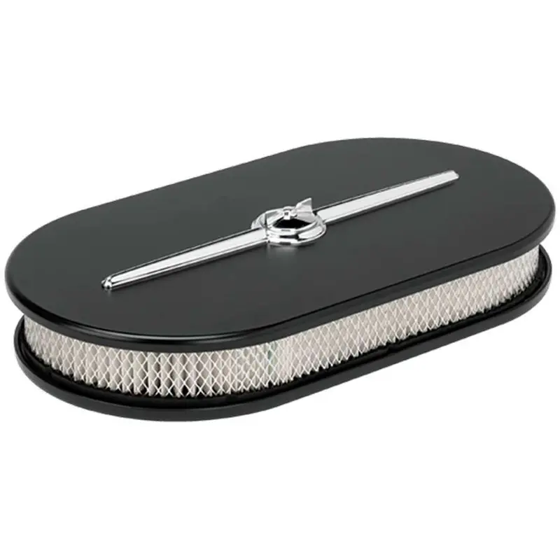 Billet Specialties 15424 Oval Streamline Air Cleaner – Large Size, Matte Black Finish 1