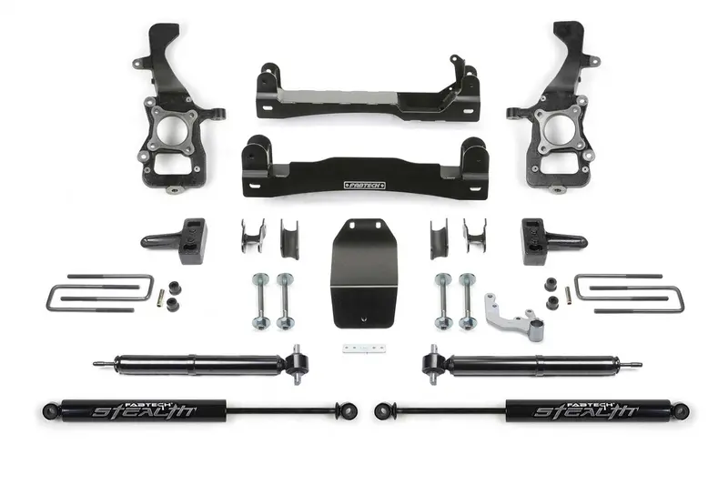Fabtech Basic 4-Inch Lift System – Includes Front & Rear Stealth Shocks (Kit K2386M) 1