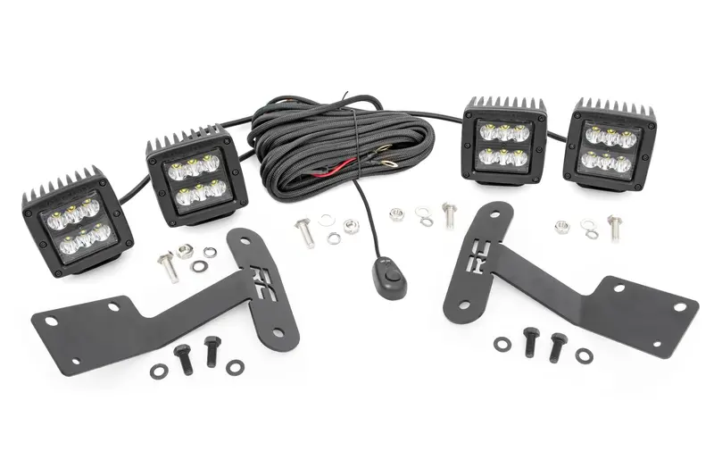 Rough Country 2-Inch Led Windshield Ditch Light Kit For Toyota Tundra (2014–2020) 1