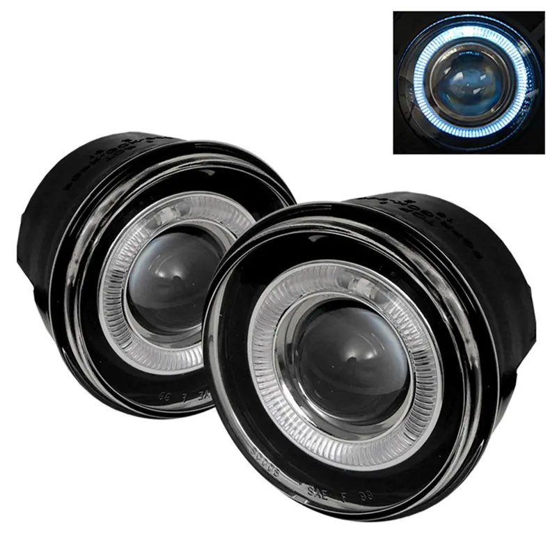 Spyder Auto Halo Projector Fog Light Kit With Bulbs And Switch – Clear Lens, Pair 1