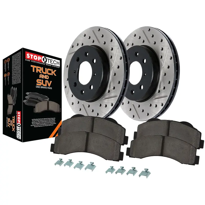 Stoptech 971.67509 Slotted And Drilled Rear Brake Kit For Trucks 1