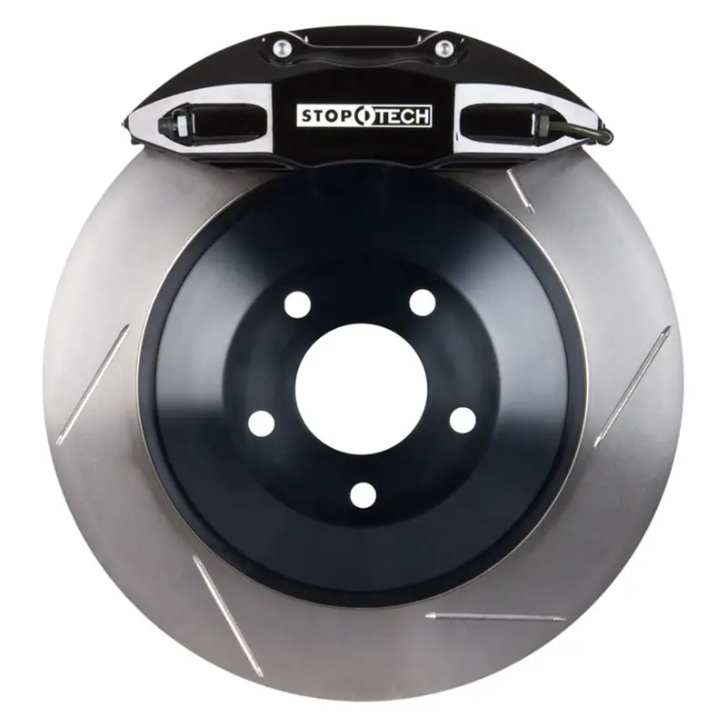 Stoptech Big Brake Kit For Front Axle – Black Calipers With Slotted One-Piece Rotors 1