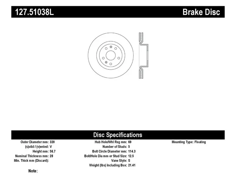 Stoptech Sport Front Left Brake Rotor – Drilled & Slotted For Improved Cooling And Bite (127.51038L) 1