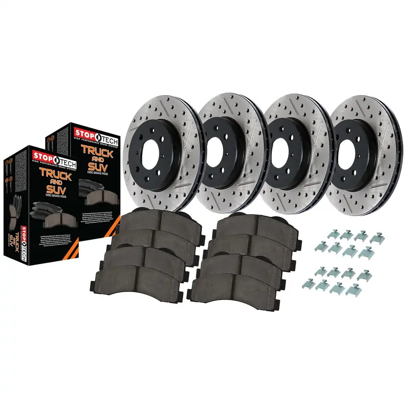 Stoptech Truck-Specific 4-Wheel Axle Pack – Drilled & Slotted Rotors 1